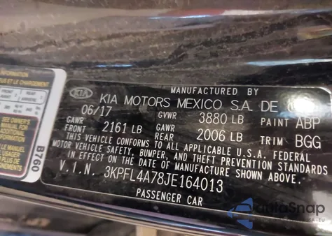 2018 Kia Forte Lx из США, поврежденный, VIN 3KPFL4A78JE164013